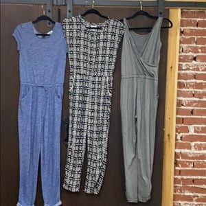 3 old navy jumpsuits xl kids small for adults.